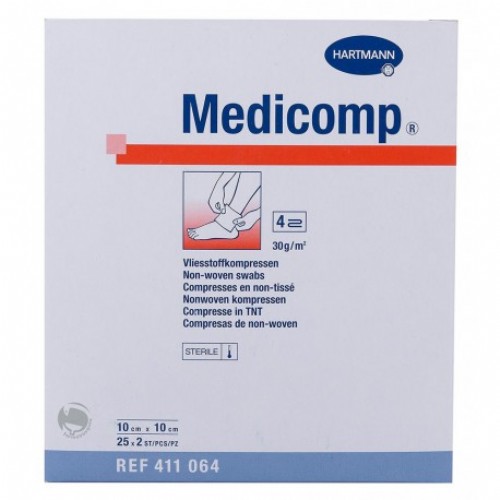 Medicomp compresas non woven - aposito esteril (10 x 10 cm 25 sobres 2 u)