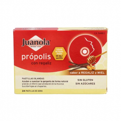 Juanola propolis pastillas regaliz y miel (24 pastillas)