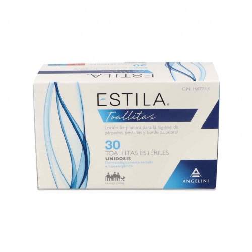 Estila toallitas esteriles de un solo uso - higiene de parpados/ pestañas y borde palpebral (30 toal