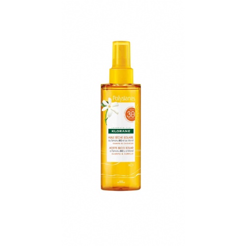 Klorane polysianes aceite seco solar spf 30 cuerpo y cabello (1 envase 200 ml)