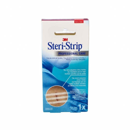 Steri strip - sutura cutanea esteril (tira  75 mm  x 6 mm  3 tiras)