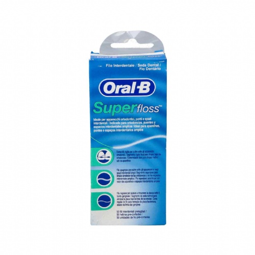 Oral-b superfloss seda dental menta 50 unidades - seda dental