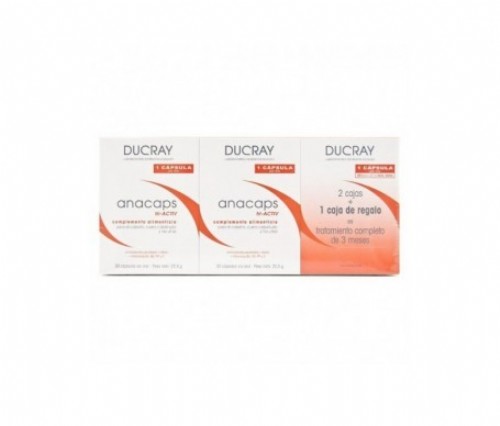 Anacaps reactiv cabello y uÃ±as ducray 3 envases 30 capsulas - ducray