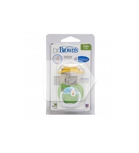 Chupete silicona - dr brown´s prevent dibujos (1ª etapa hasta 6 m pack 2 u)
