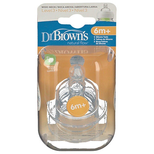 Tetina silicona boca ancha options+ - dr brown´s natural flow (nivel 3 2 u)