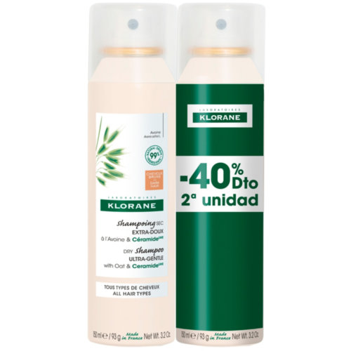 Klorane champu seco extrasuave a la leche de avena cabello castaño o moreno  1 envase 150 ml