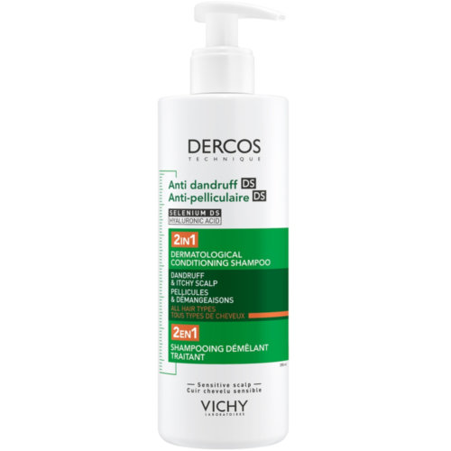 Dercos champu anticaspa 2 en 1 (1 envase 390 ml)