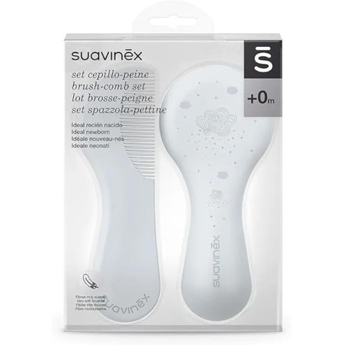 Cepillo y peine infantil soft suavinex blanco decorado - suavinex