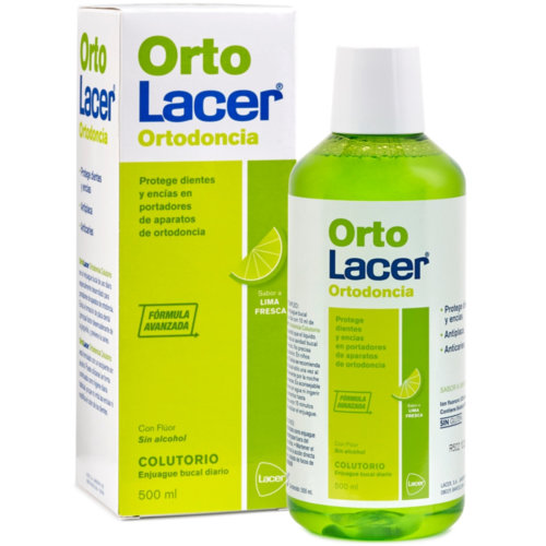 Ortolacer ortodoncia colutorio (1 envase 500 ml sabor lima fresca)