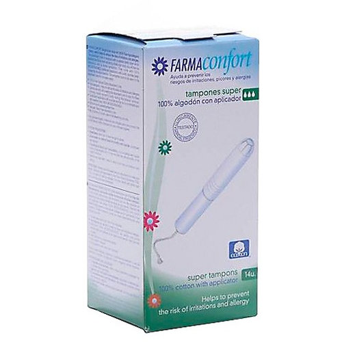 Tampones 100%algodon - farmaconfort con aplicador (super 14 u)