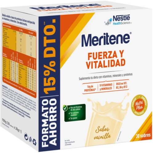 Meritene fuerza y vitalidad vainilla 30  sobres