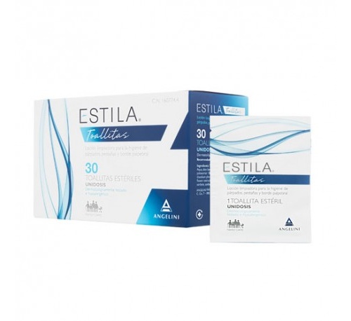 Estila toallitas esteriles de un solo uso - higiene de parpados/ pestañas y borde palpebral (30 toal