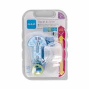 Broche para chupete y cubierta de proteccion - mam clip it! & cover (azul)