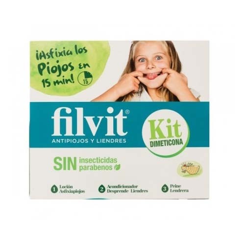 Filvit kit sin insecticidas locion asfixiapiojos acondicionador desprendeliendres 2 envases 125 ml -